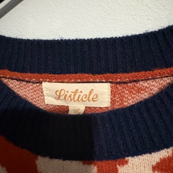 Listicle Red and Cream Heart Sweater - Picture 3 of 4